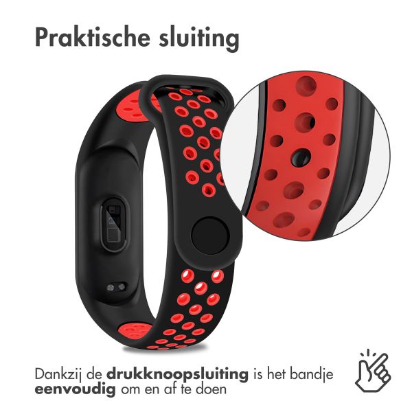 imoshion Siliconen sport bandje Xiaomi Mi Band 5 / 6 - Zwart / Rood