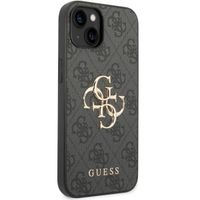 Guess 4G Metal Logo Backcover Apple iPhone 15 - Grijs