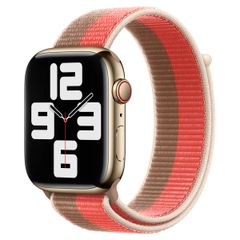 Apple Sport Loop band Apple Watch Series 1 t/m 11 / SE / Ultra (44/45/46/49 mm) - Pink Pomelo/Tan