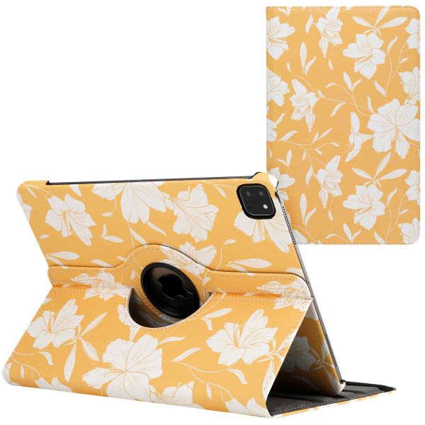 imoshion 360° Draaibare Design Bookcase iPad Pro 12.9 (2018 / 2020 / 2021 / 2022) - Yellow Flowers