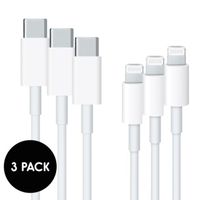 Apple 3x Originele Lightning naar USB-C kabel iPhone SE - 1 meter - Wit