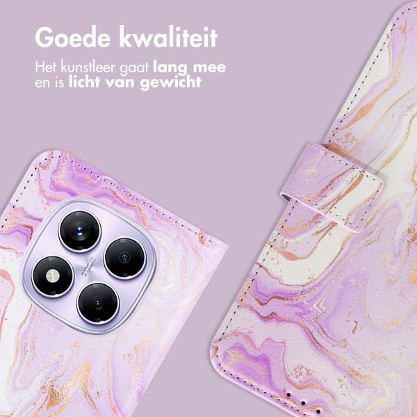 imoshion Design Bookcase Xiaomi Redmi Note 14 Pro (4G) - Purple Marble