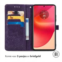 imoshion Mandala Bookcase Motorola Edge 50 Fusion - Paars