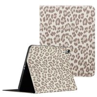 Selencia Sabi Bookcase with Leopard Print Apple iPad 11 (2025) 11 inch A16 / iPad 10 (2022) 10.9 inch - Soft Ivory
