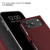 Selencia Genuine Leather Book Case Apple iPhone 18 Pro / 17 Pro - Burgundy