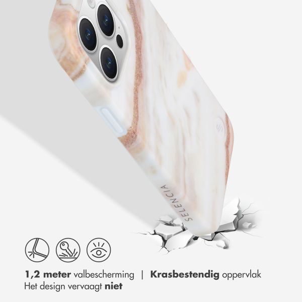 Selencia Aurora Fashion Backcover Apple iPhone 15 Pro Max - Powder White Marble