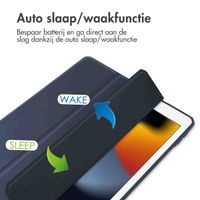 imoshion Trifold Hardcase Bookcase Apple iPad 9 (2021) 10.2 inch / iPad 8 (2020) 10.2 inch / iPad 7 (2019) 10.2 inch - Donkerblauw