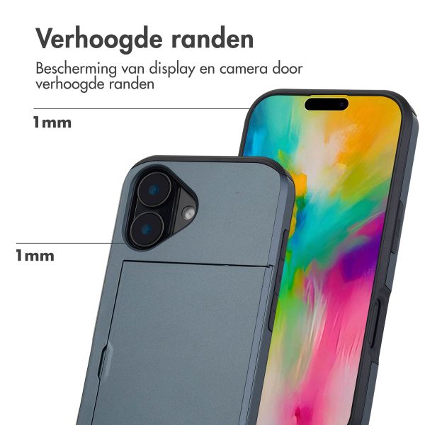 imoshion Backcover met pasjeshouder Apple iPhone 16 - Donkerblauw