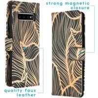 imoshion Design Softcase Bookcase Samsung Galaxy S10 - Golden Leaves