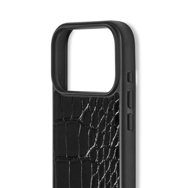 iDeal of Sweden Vegan Leather MagSafe Backcover Apple iPhone 17 Pro - Black Croco