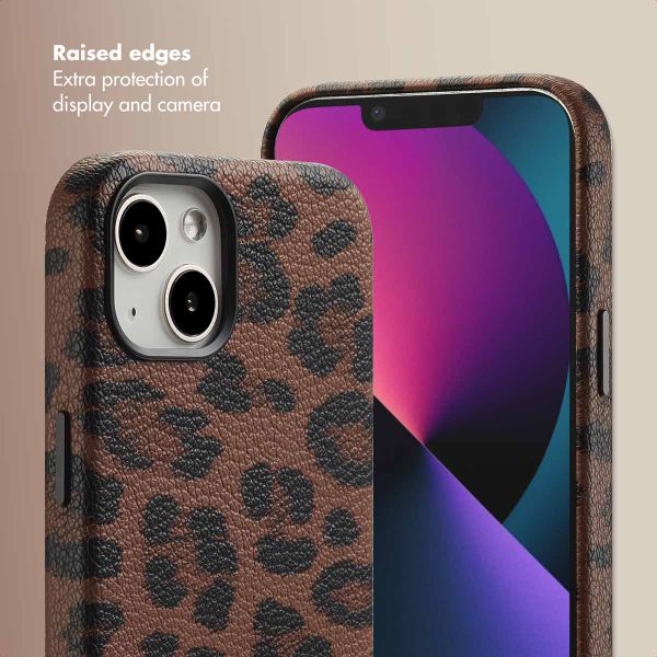 Selencia Sabi Back Cover Panther Print with MagSafe Apple iPhone 13 - Mocha Brown