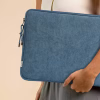Selencia Corduroy Laptop hoes 13-14 inch - Laptopsleeve - Slate Blue
