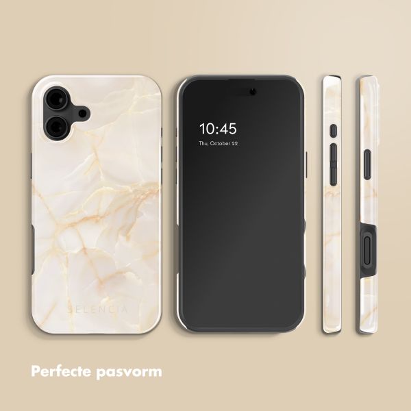 Selencia Vivid Backcover met MagSafe Apple iPhone 16 - Golden Beige Marble