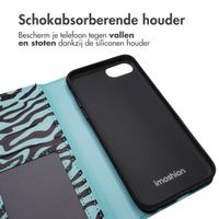 imoshion Design Bookcase iPhone SE (2022 / 2020) / 8 / 7 / 6(s) - Black Blue Stripes