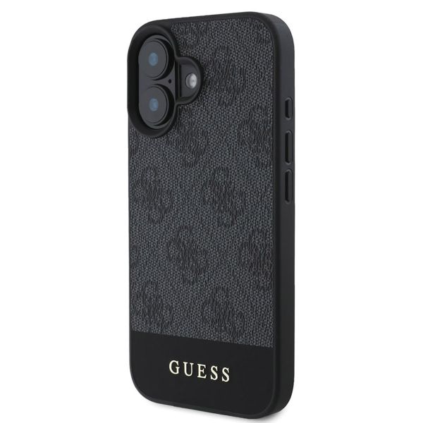 Guess Bottom Stripe 4G Backcover Apple iPhone 16 - Grijs
