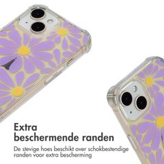 imoshion Design hoesje met koord Apple iPhone 15 - Tropical Violet Flowers Connect