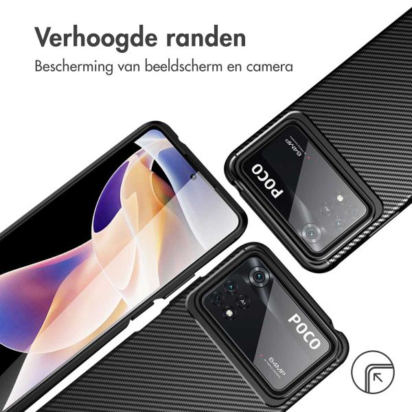 imoshion Carbon Softcase Backcover Xiaomi Poco X4 Pro - Zwart