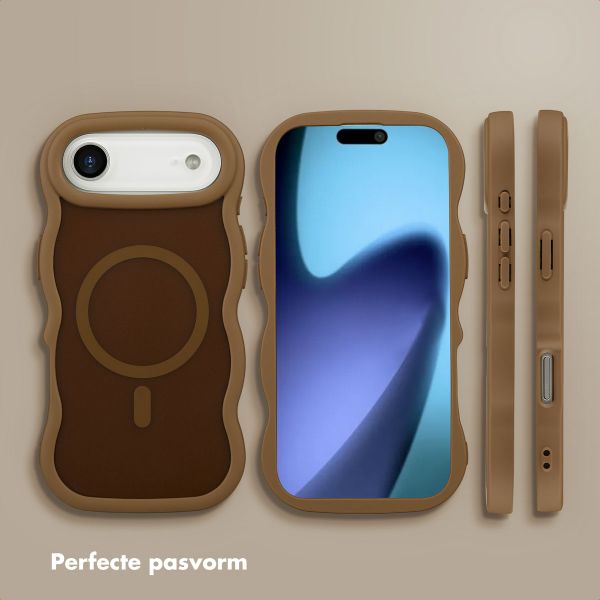 Selencia Wavy Backcover met MagSafe Apple iPhone Air - Mocha Brown