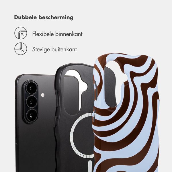Selencia Vivid Wavy Backcover met MagSafe Samsung Galaxy A37 (5G) - Dream Swirl Chocolate