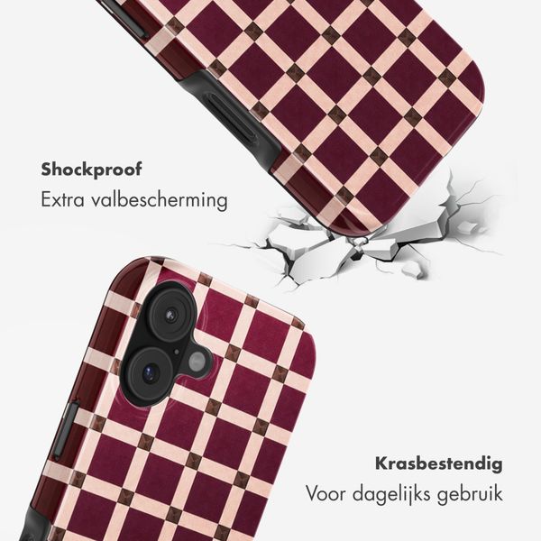 Selencia Vivid Backcover met MagSafe Apple iPhone 17 - Check This Burgundy