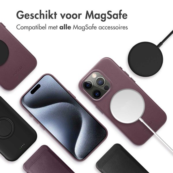 Accezz MagSafe Leather Backcover Apple iPhone 15 Pro - Heath Purple