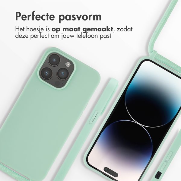 imoshion Siliconen hoesje met koord iPhone 14 Pro Max - Mintgroen