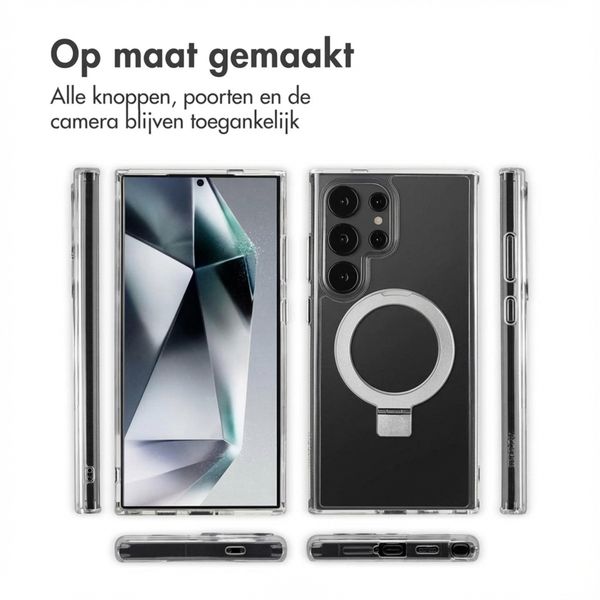 Accezz Ring Stand Backcover met MagSafe Samsung Galaxy S24 Ultra - Transparant