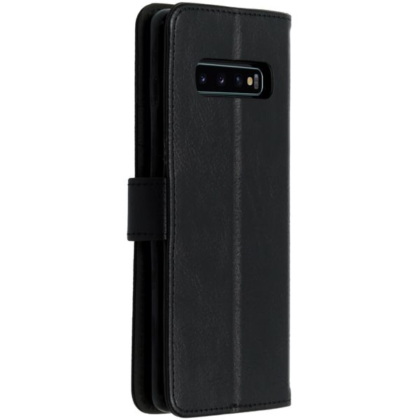 Luxe Lederen Bookcase Samsung Galaxy S10 Plus - Zwart