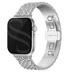 Selencia Stalen draak band Apple Watch Series 1 t/m 10 / SE / Ultra (2) (44/45/46/49 mm) - Zilver