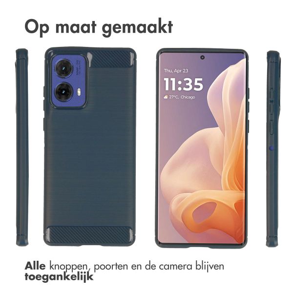 imoshion Brushed Backcover voor de Motorola Moto G85 - Donkerblauw