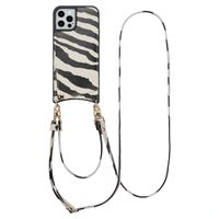 Selencia Nova Phone Case with Cord and Card Holder Apple iPhone 12 (Pro) - Zazzy Zebra