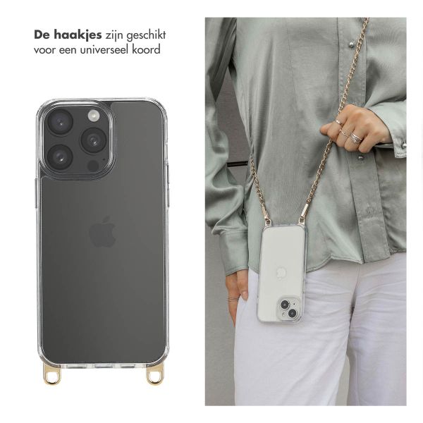 Selencia Backcover met afneembare haakjes iPhone 15 Pro Max - Transparant