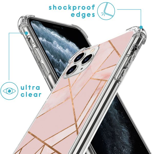 imoshion Design hoesje met koord iPhone 11 Pro - Grafisch Koper - Roze / Goud