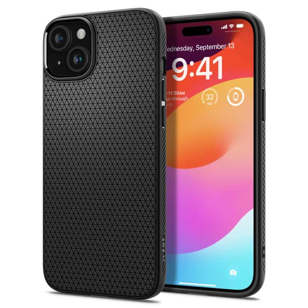 Spigen Liquid Air Backcover iPhone 15 Plus - Matte Black