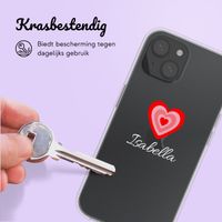 Gepersonaliseerd hoesje met hartje iPhone 15 - Transparant