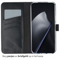 Selencia Echt Leren Bookcase Xiaomi 15T Pro - Zwart