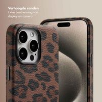Selencia Sabi Backcover Panterprint met MagSafe Apple iPhone 15 Pro Max - Mocha Brown