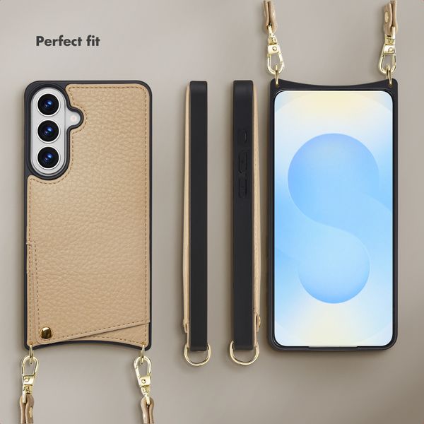 Selencia Nova Phone Case with Cord and Card Holder Samsung Galaxy S26 Plus - Beige