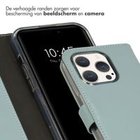 Selencia Echt Leren Bookcase Apple iPhone 15 Pro - Air Blue