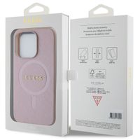 Guess Saffiano Backcover MagSafe Apple iPhone 15 Pro - Roze