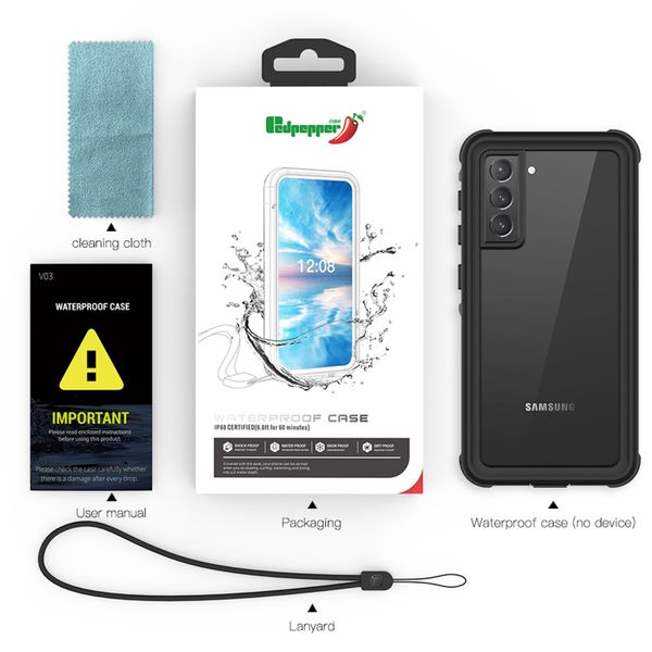 Redpepper Dot Plus Waterproof Backcover Galaxy S21 - Zwart