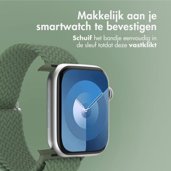 imoshion Nylon geweven bandje Apple Watch Series 1 t/m 10 / SE / Ultra (2) (44/45/46/49 mm) - Donkergroen