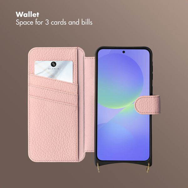 Selencia Riva Bookcase with MagSafe and phone strap Samsung Galaxy A37 (5G) - Old Pink