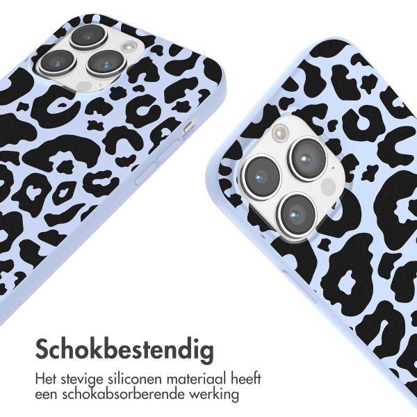 imoshion Siliconen design hoesje met koord iPhone 14 Pro Max - Animal Lila