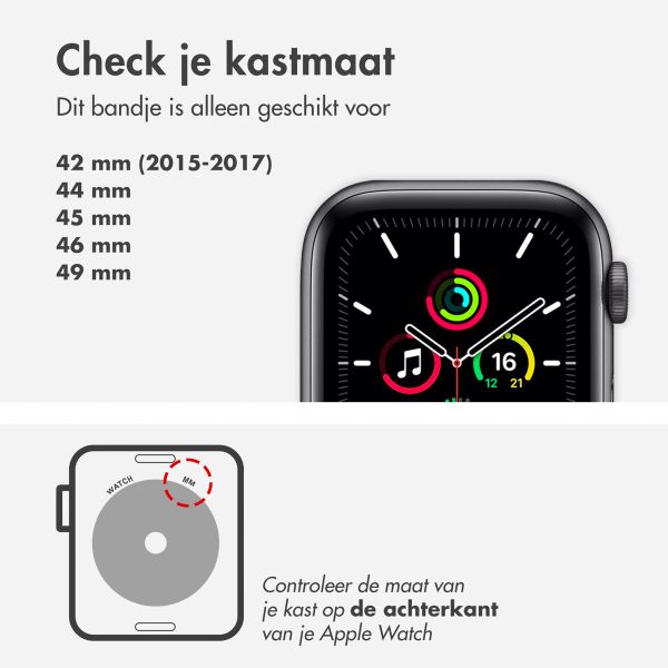 Apple Gevlochten solobandje Apple Watch | 44/45/46/49 mm - Maat 11 - Midnight