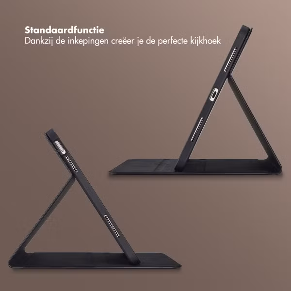 Selencia Riva Bookcase Apple iPad 11 (2025) 11 inch A16 / iPad 10 (2022) 10.9 inch - Zwart