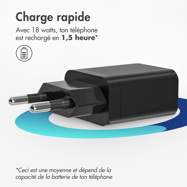 imoshion Wall Charger 18 Watt | USB-A - Zwart