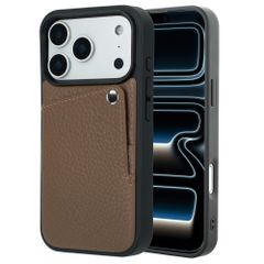 Selencia Riva Backcover met Pashouder Apple iPhone 17 Pro Max - Mocha Brown