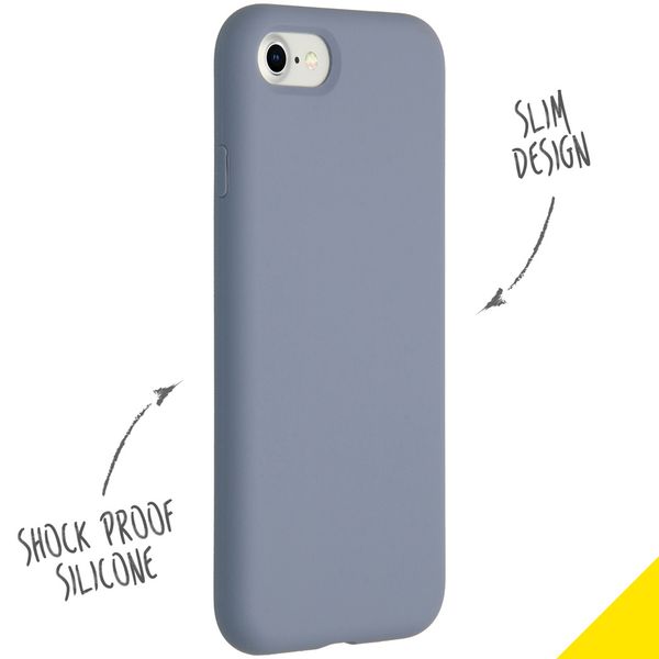 Accezz Liquid Silicone Backcover Apple iPhone SE (2022 / 2020) / 8 / 7 - Lavender Gray