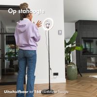 imoshion Ring LED Light - Ringlamp telefoon - Ringlight met statief - Verstelbaar - Zwart